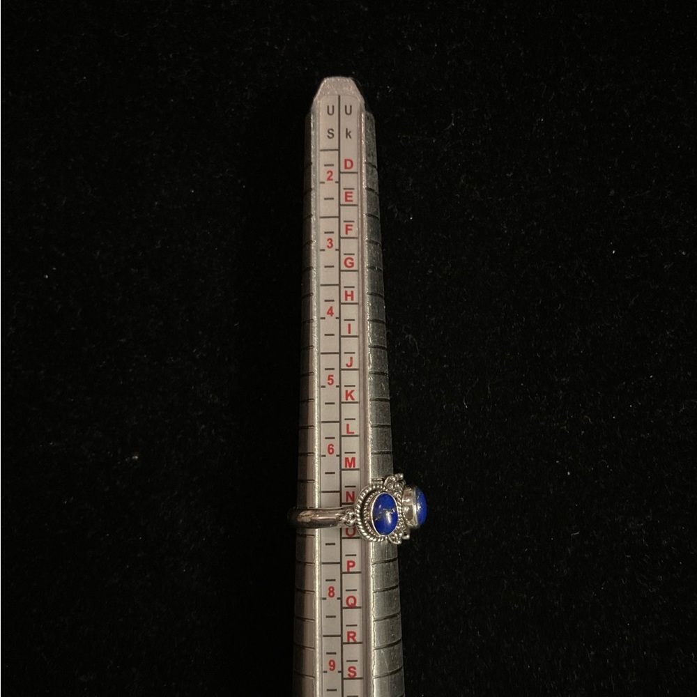 Doug Paulus Sterling Silver Lapis Ornate Ring - Picture 6 of 6